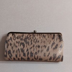 HOBO Metallic Gold and Black Leopard Clutch